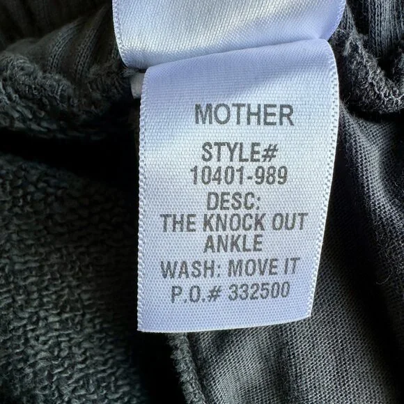 NWT MOTHER DENIM Women's Knock Out Ankle Pant Faded Black 100% Cotton L $188 - Picture 12 of 15